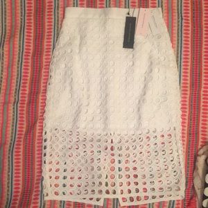 NWT banana republic 0p white pencil skirt